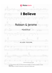 Sheet music, chords Robson & Jerome - I Believe