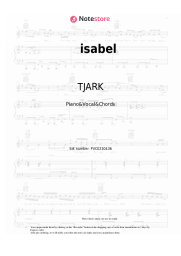 Sheet music, chords TJARK - isabel