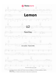 Sheet music, chords U2 - Lemon