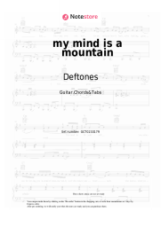 Sheet music, chords Deftones - my mind is a mountain