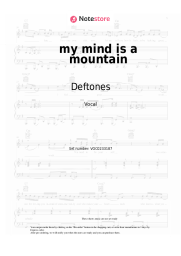 Sheet music, chords Deftones - my mind is a mountain