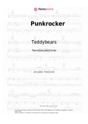 Sheet music, chords Teddybears, Iggy Pop - Punkrocker