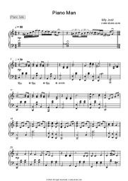 Sheet music, chords Billy Joel - Piano Man