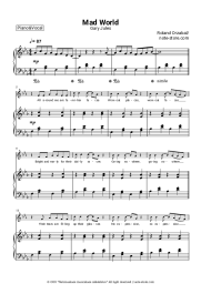 Sheet music, chords Gary Jules - Mad World