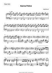 Sheet music, chords Radiohead - Karma Police