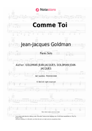 Sheet music, chords Jean-Jacques Goldman - Comme Toi
