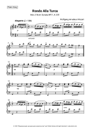 Sheet music, chords Wolfgang Amadeus Mozart - Rondo alla turca