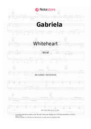 Sheet music, chords Whiteheart - Gabriela