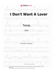 Sheet music, chords Texas - I Don't Want A Lover