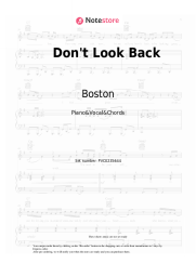 Sheet music, chords Boston - Don't Look Back