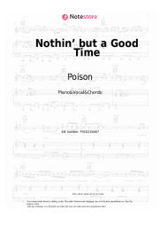 Sheet music, chords Poison - Nothin’ but a Good Time