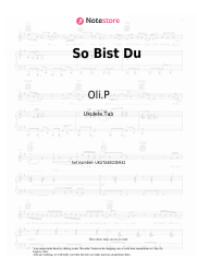 Sheet music, chords Oli.P, Felix Harrer - So Bist Du