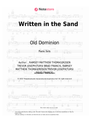 Sheet music, chords Old Dominion - Written in the Sand