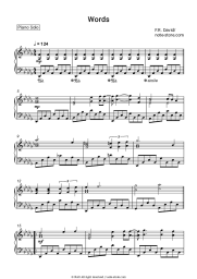 Sheet music, chords F. R. David - Words