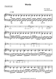 Sheet music, chords F. R. David - Words
