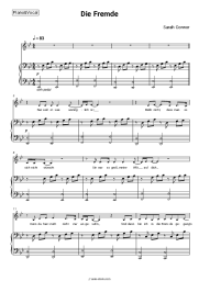 Sheet music, chords Sarah Connor - Die Fremde