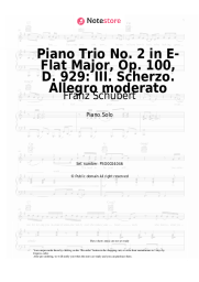 Sheet music, chords Franz Schubert - Piano Trio No. 2 in E-Flat Major, Op. 100, D. 929: III. Scherzo. Allegro moderato