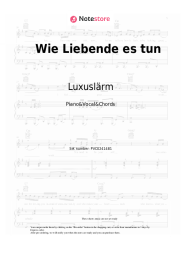 Sheet music, chords Luxuslärm - Wie Liebende es tun