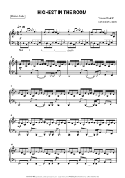 Sheet music, chords Travis Scott - Highest In The Room