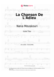 Sheet music, chords Nana Mouskouri - La Chanson De L'Adieu