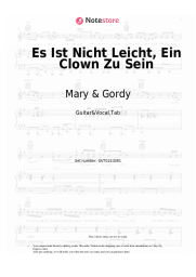 Sheet music, chords Mary & Gordy - Es Ist Nicht Leicht, Ein Clown Zu Sein