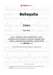 Sheet music, chords Dalex, Lenny Tavarez, Justin Quiles, Farruko, Natti Natasha, Anitta - Bellaquita (Remix)