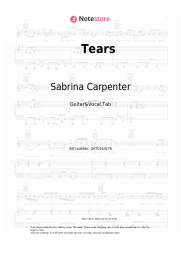 Sheet music, chords Sabrina Carpenter - Tears