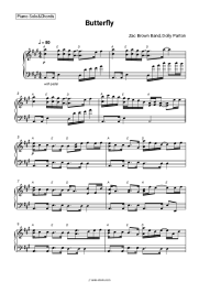 Sheet music, chords Zac Brown Band, Dolly Parton - Butterfly