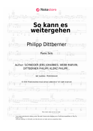 Sheet music, chords Philipp Dittberner, Marv - So kann es weitergehen