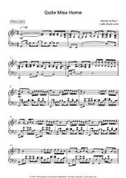 Sheet music, chords James Arthur - Quite Miss Home