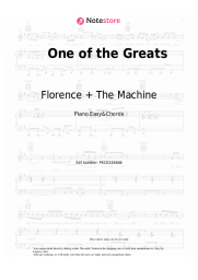 Sheet music, chords Florence + The Machine - One of the Greats