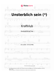 Sheet music, chords Kraftklub, Domiziana - Unsterblich sein (*)