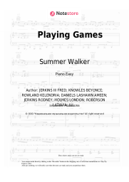 Sheet music, chords Summer Walker, Bryson Tiller - Playing Games