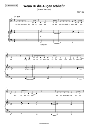 Sheet music, chords SOPHIA - Wenn Du die Augen schließt (Piano Version / Apple Music Home Session)