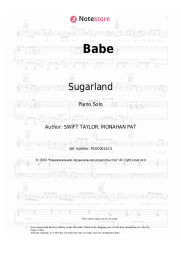 Sheet music, chords Sugarland, Taylor Swift - Babe