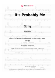 Sheet music, chords Sting, Eric Clapton - It's Probably Me