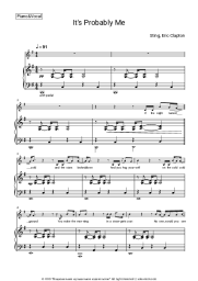 Sheet music, chords Sting, Eric Clapton - It's Probably Me