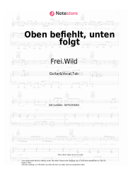 Sheet music, chords Frei.Wild - Oben befiehlt, unten folgt