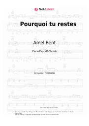 Sheet music, chords Amel Bent - Pourquoi tu restes