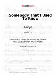 Sheet music, chords Gotye, Kimbra - Somebody That I Used To Know