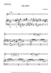 Sheet music, chords Scorpions - You and I