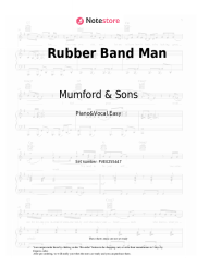 Sheet music, chords Mumford & Sons, Hozier - Rubber Band Man
