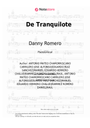 Sheet music, chords Danny Romero, Lerica - De Tranquilote