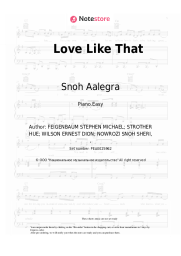 Sheet music, chords Snoh Aalegra - Love Like That