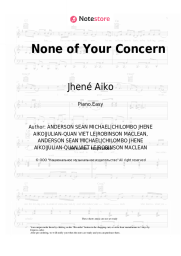 Sheet music, chords Jhené Aiko - None of Your Concern