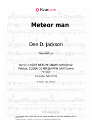 Sheet music, chords Dee D. Jackson - Meteor man