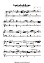 Sheet music, chords Muzio Clementi - Sonatina Op. 36, No. 5 in G major: lll. Rondeau - Allegro di molto
