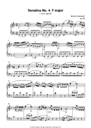 Sheet music, chords Muzio Clementi - Sonatina Op. 36, No. 4 in F major: l. Con spirito