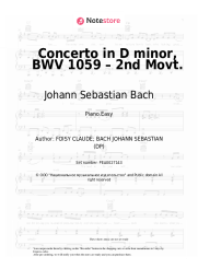 Sheet music, chords Johann Sebastian Bach - Concerto in D minor, BWV 1059 – 2nd Movt.