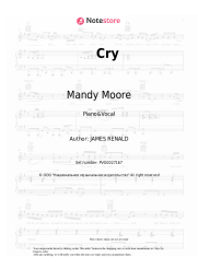 Sheet music, chords Mandy Moore - Cry